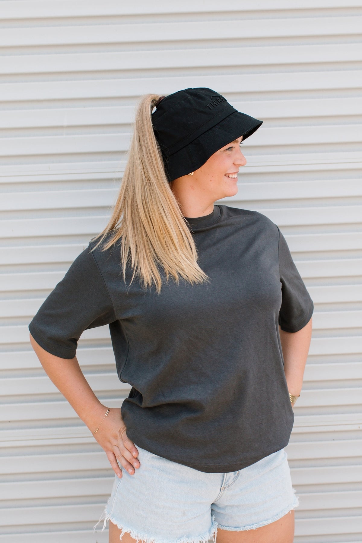 SLIGHTLY IMPERFECT Hylani Ponytail Bucket Hat Packs